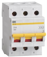 KARAT Выключатель нагрузки (мини-рубильник) ВН-32 3P 20А IEK MNV10-3-020