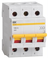 KARAT Выключатель нагрузки (мини-рубильник) ВН-32 3P100А IEK MNV10-3-100