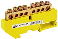 Шина PE "земля" на DIN-изол ШНИ-8х12-8-Д-Ж IEK YNN10-812-8D-K05
