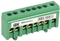 Шина PE "земля" в корп изол на DIN-рейку ШНИ-6х9-8-К-З IEK YNN10-69-8KD-K06