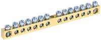 Шина PEN "земля-ноль" 6х9мм 14/1 (14групп/креп по центр) IEK YNN10-14-100
