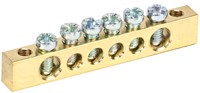 Шина PEN "земля-ноль" 6х9мм 6/2 (6групп/креп по краям) IEK YNN11-06-100