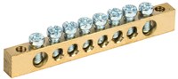 Шина PEN "земля-ноль" 6х9мм 8/2 (8групп/креп по краям) IEK YNN11-08-100