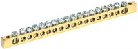 Шина PEN "земля-ноль" 6х9мм 18/2 (18групп/креп по краям) IEK YNN11-18-100