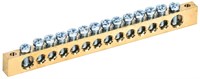 Шина PEN "земля-ноль" 8х12мм 14/2 (14групп/креп по краям) IEK YNN21-14-100