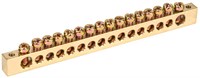 Шина PEN "земля-ноль" 8х12мм 16/2 (16групп/креп по краям) IEK YNN21-16-100