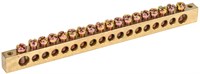 Шина PEN "земля-ноль" 8х12мм 18/2 (18групп/креп по краям) IEK YNN21-18-100