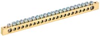 Шина PEN "земля-ноль" 8х12мм 22/2 (22групп/креп по краям) IEK YNN21-22-100