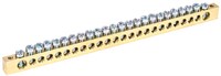 Шина PEN "земля-ноль" 8х12мм 24/2 (24групп/креп по краям) IEK YNN21-24-100