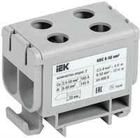 Клемма вводная силовая КВС 6-50 кв.мм. 2-рядная серая IEK YZN13-050-K03