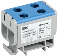 Клемма вводная силовая КВС 6-50 кв.мм. 2-рядная синяя IEK YZN13-050-K07