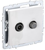 BRITE Роз. двойная TV+SAT РТВ/РСп12-БрБ бел. IEK BR-AF20-O-K01