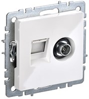 BRITE Роз. двойная TV+RJ45 кат.5E РТВ/РК12-БрБ бел. IEK BR-AK20-1-K01
