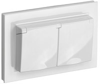 BRITE Роз. 2-я с кр. 16А в сб IP44 РСбш12-3-44-БрБ бел. IEK BR-R26-16-44-K01-F