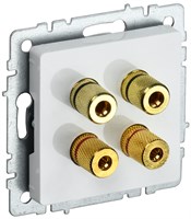 BRITE Аудиорозетка 4-мест. РА10-БрБ бел. IEK BR-S40-K01