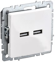 BRITE Роз. USB A+A 3,1А РЮ10-1-БрБ бел. IEK BR-U21-D31-K01