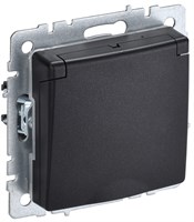 BRITE Роз. с з/к/ш с кр. 16А IP44 РСбш10-3-44-БрЧ черн. IEK BR-R16-16-44-K02