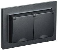BRITE Роз. 2-я с кр. 16А в сб IP44 РСбш12-3-44-БрЧ черн. IEK BR-R26-16-44-K02-F