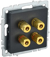 BRITE Аудиорозетка 4-мест. РА10-БрЧ черн. IEK BR-S40-K02