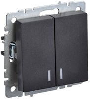 BRITE Выключ. 2-кл. с инд. 10А ВС10-2-1-БрЧ черн. IEK BR-V20-1-10-K02