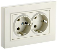 BRITE Роз. 2-я с з/к без з/ш 16А в сб. РС12-3-БрКр беж. IEK BR-R21-16-K10-F