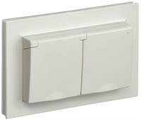 BRITE Роз. 2-я с кр. 16А в сб IP44 РСбш12-3-44-БрКр беж. IEK BR-R26-16-44-K10-F