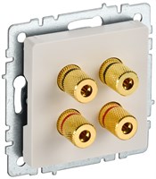 BRITE Аудиорозетка 4-мест. РА10-БрКр беж. IEK BR-S40-K10