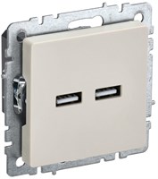 BRITE Роз. USB A+A 3,1А РЮ10-1-БрКр беж. IEK BR-U21-D31-K10