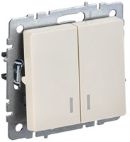 BRITE Выключ. 2-кл. с инд. 10А ВС10-2-1-БрКр беж. IEK BR-V20-1-10-K10