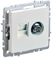 BRITE Роз. двойная TV+RJ45 кат.5E РТВ/РК12-БрЖ жемч. IEK BR-AK20-1-K36