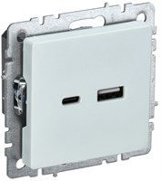 BRITE Роз. USB A+C 18Вт РЮ11-1-БрЖ жемч. IEK BR-U22-018-K36