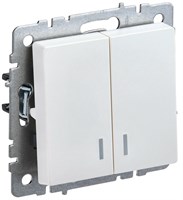 BRITE Выключ. 2-кл. с инд. 10А ВС10-2-1-БрЖ жемч. IEK BR-V20-1-10-K36