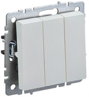 BRITE Выключ. 3-кл. 10А ВС10-3-0-БрЖ жемч. IEK BR-V30-0-10-K36