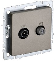 BRITE Роз. двойная TV+SAT РТВ/РСп12-БрШ шамп. IEK BR-AF20-O-K37