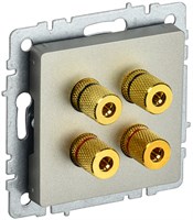BRITE Аудиорозетка 4-мест. РА10-БрШ шамп. IEK BR-S40-K37