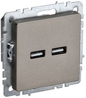 BRITE Роз. USB A+A 3,1А РЮ10-1-БрШ шамп. IEK BR-U21-D31-K37