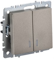 BRITE Выключ. 2-кл. с инд. 10А ВС10-2-1-БрШ шамп. IEK BR-V20-1-10-K37