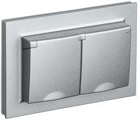 BRITE Роз. 2-я с кр. 16А в сб IP44 РСбш12-3-44-БрА алюм. IEK BR-R26-16-44-K47-F