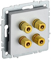 BRITE Аудиорозетка 4-мест. РА10-БрА алюм. IEK BR-S40-K47