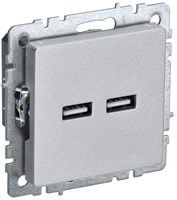 BRITE Роз. USB A+A 3,1А РЮ10-1-БрА алюм. IEK BR-U21-D31-K47