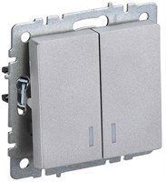 BRITE Выключ. 2-кл. с инд. 10А ВС10-2-1-БрА алюм. IEK BR-V20-1-10-K47