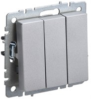 BRITE Выключ. 3-кл. 10А ВС10-3-0-БрА алюм. IEK BR-V30-0-10-K47