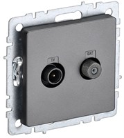 BRITE Роз. двойная TV+SAT РТВ/РСп12-БрС сталь IEK BR-AF20-O-K46