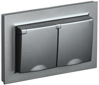 BRITE Роз. 2-я с кр. 16А в сб IP44 РСбш12-3-44-БрС сталь IEK BR-R26-16-44-K46-F