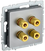 BRITE Аудиорозетка 4-мест. РА10-БрС сталь IEK BR-S40-K46