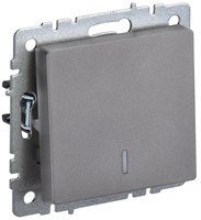 BRITE Выключ. 1-кл. с инд. 10А ВС10-1-1-БрС сталь IEK BR-V10-1-10-K46