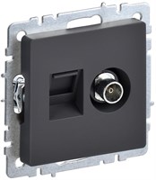 BRITE Роз. двойная TV+RJ45 кат.5E РТВ/РК12-БрГ граф. IEK BR-AK20-1-K53