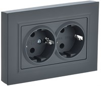 BRITE Роз. 2-я с з/к без з/ш 16А в сб. РС12-3-БрГ граф. IEK BR-R21-16-K53-F