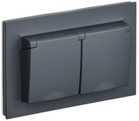 BRITE Роз. 2-я с кр. 16А в сб IP44 РСбш12-3-44-БрГ граф. IEK BR-R26-16-44-K53-F