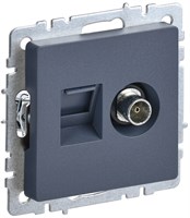 BRITE Роз. двойная TV+RJ45 кат.5E РТВ/РК12-БрМ мар. IEK BR-AK20-1-K35
